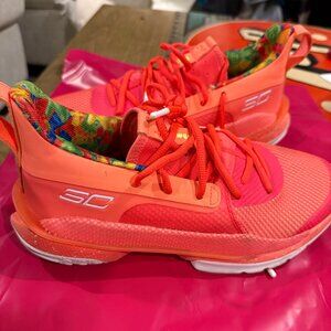 Under Armour Curry 7 x Sour Patch Kids Peach Plasma 3021258-603 Men Size 7 RARE